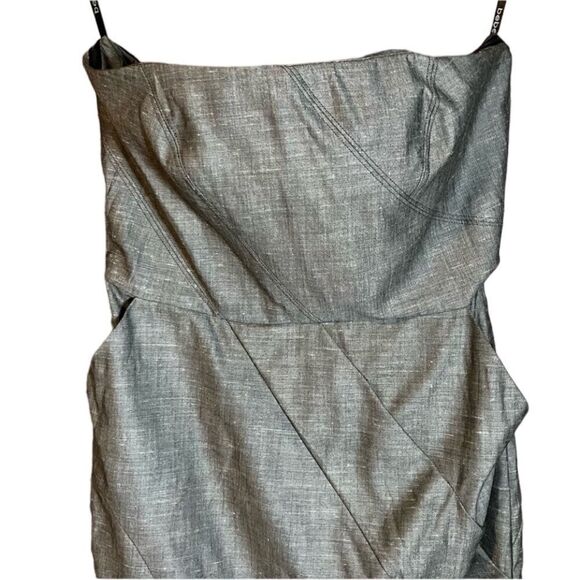 Bebe grey strapless dress with pockets! Size 8 - Picture 2 of 14